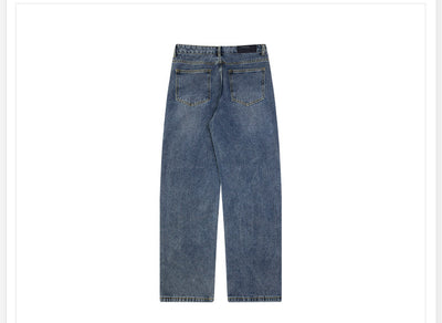 Pantalones Vaqueros Rectos Cintura Alta Estilo Retro Lavado Vintage - Image 7