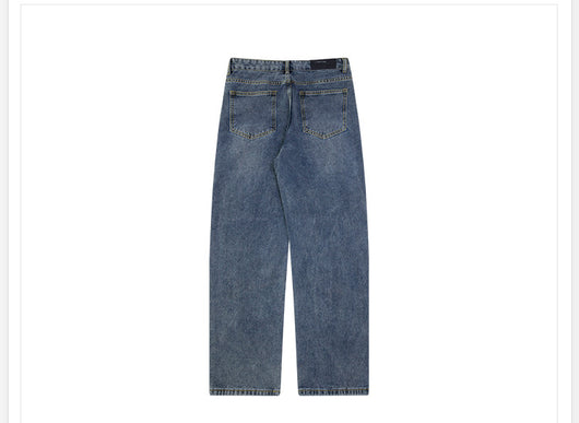 Pantalones Vaqueros Rectos Cintura Alta Estilo Retro Lavado Vintage - Image 7