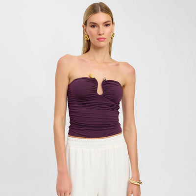 Blusa Escotada sin Espalda con Pliegues y Detalles en Ágata - Image 12