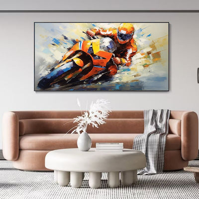 Cuadro Óleo Motocicleta Deportiva - Arte Mural Decorativo sin Marco - Image 2
