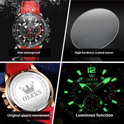Reloj Inteligente de Banda Silicona con Luz Nocturna para Hombre - Image 3
