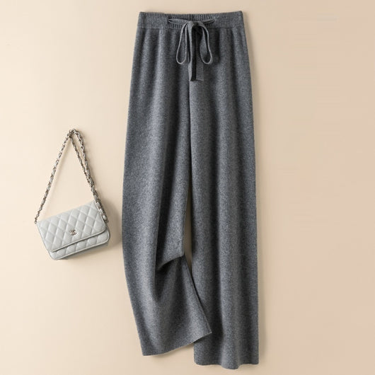 Pantalón Ancho de Lana Gruesa Cintura Alta Efecto Caída - Image 18