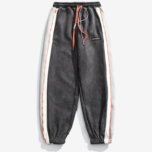 Pantalón Suelto de Gamuza con Contraste de Colores y Cintura Ajustable - Image 8