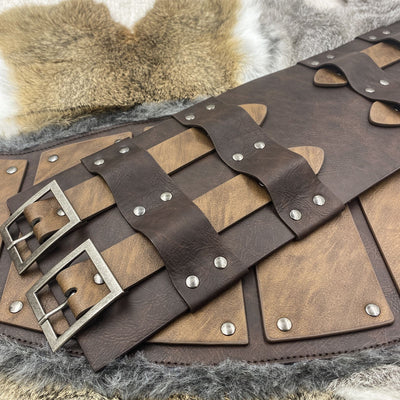 Cinturón Medieval de Cuero Desgastado Estilo Vikingo Nórdico Retro - Image 3