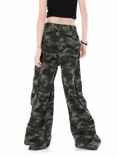 Pantalones de Trabajo Camuflaje Multi-Bolsillos Corte Recto Unisex - Image 9