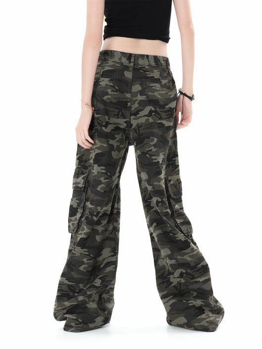 Pantalones de Trabajo Camuflaje Multi-Bolsillos Corte Recto Unisex - Image 9