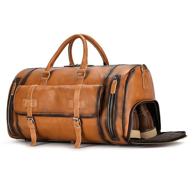 Bolsa de Viaje en Cuero Curtido al Vegetal para Hombre