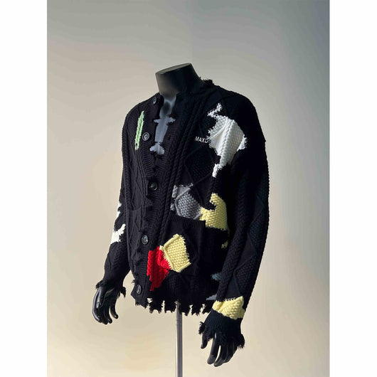 Cardigan de Contraste Dañado - Suéter Versátil Unisex - Image 16