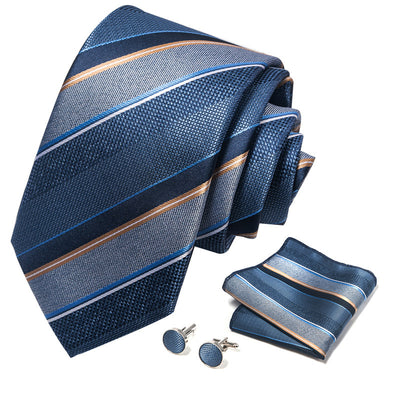 Conjunto Completo de Accesorios Ejecutivos: Corbata, Pañuelo y Gemelos Formales - Image 5