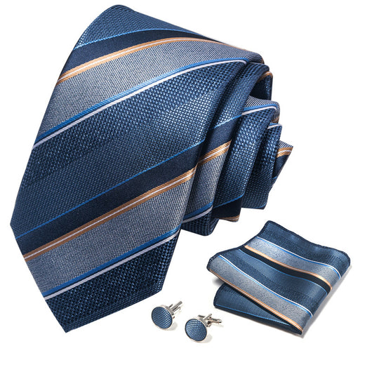 Conjunto Completo de Accesorios Ejecutivos: Corbata, Pañuelo y Gemelos Formales - Image 5