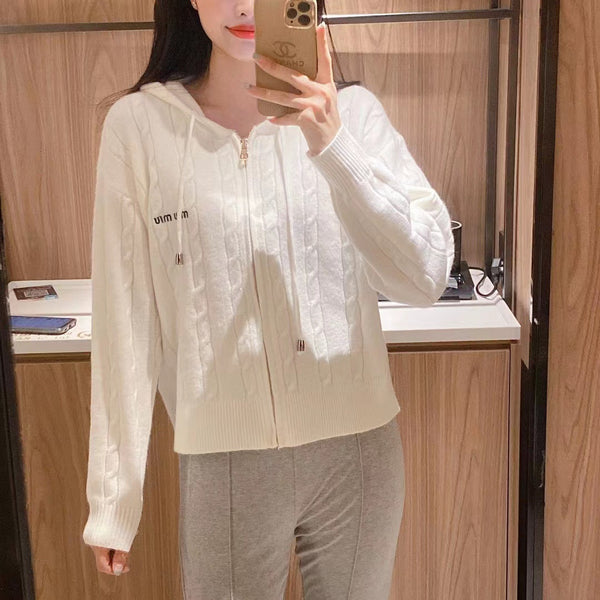 Cardigan Tejido con Cierre de Cremallera - Suéter Largo Elegante