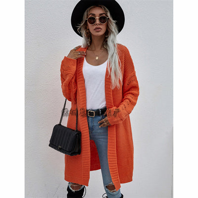 Cardigan Largo Tejido Liso para Mujer - Suéter de Moda Versátil - Image 7