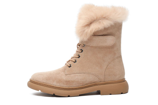 Botas de Invierno Británicas para Mujer con Forro de Conejo y Suela Gruesa - Image 4