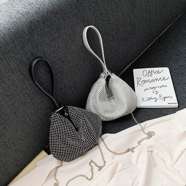 Bolso Bandolera Fruncido con Strass Monohombro