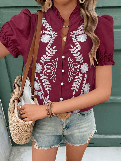 Cardigan de Algodón con Bordado y Mangas Abullonadas - Image 19