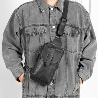 Bolsa de Pecho de Cuero para Hombre - Estilo Urbano - Image 8