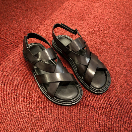 Sandalias Casuales de Cuero Genuino para Hombre - Comodidad de Verano - Image 2