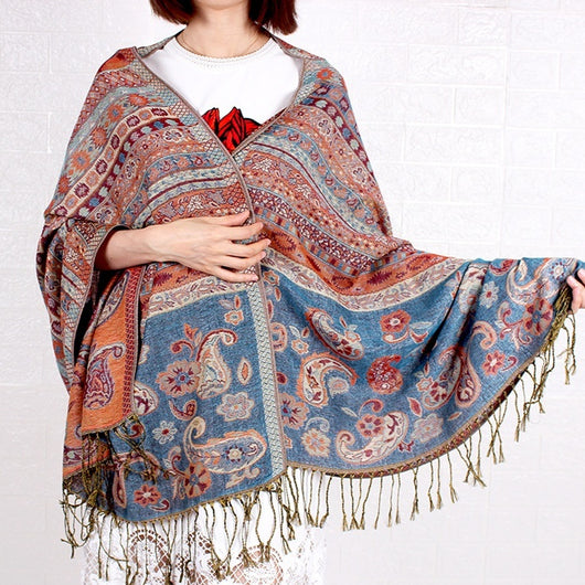 Pañoleta Térmica Jacquard de Cachemira para Aire Acondicionado y Protección Solar - Image 11