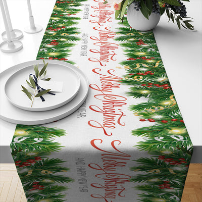 Camino de Mesa Navideño de Lino Aislante para Restaurante - Image 15