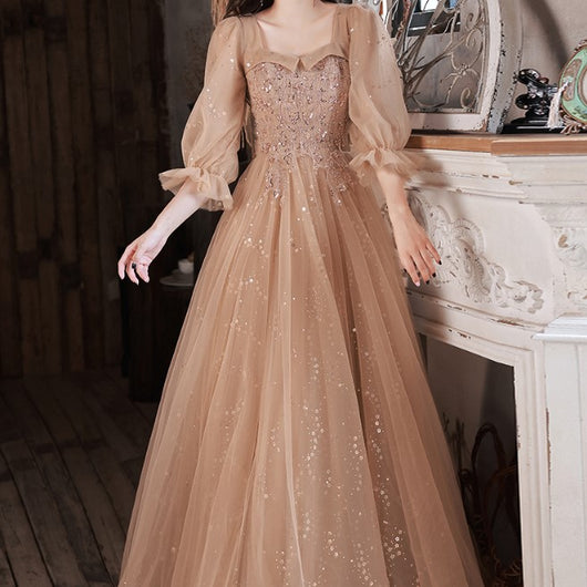 Vestido de Noche Elegante con Mangas Largas para Dama de Honor - Image 8