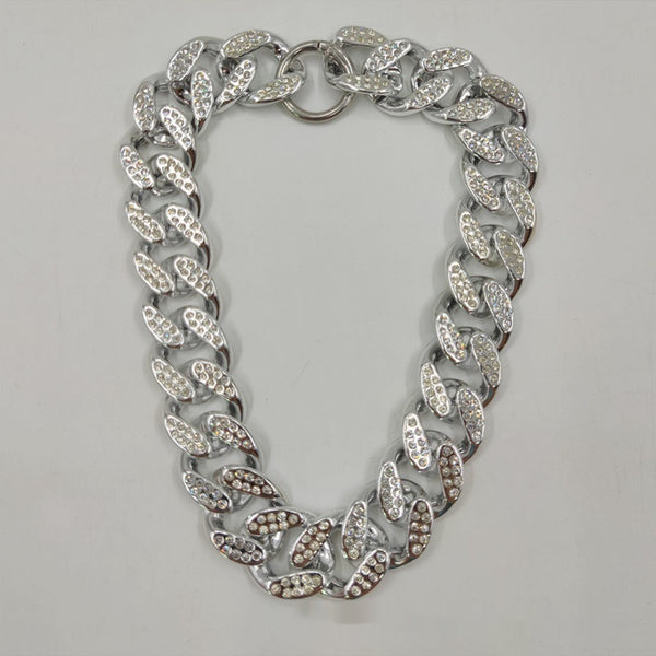 Collar Decorativo para Perro con Cadena y Cristales Brillantes