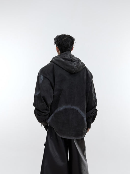 Sudadera con Capucha Gris Desteñida para Hombre - Image 2