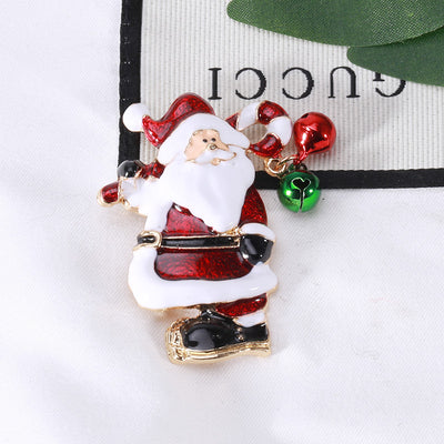 Broche Navideño Santa con Esmalte Goteo - Image 3