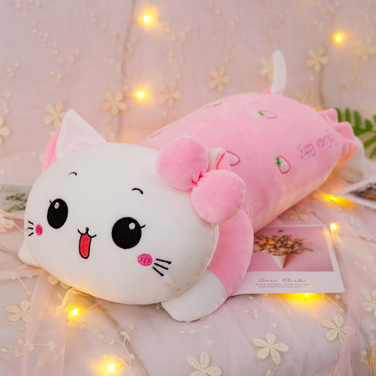 Almohada Larga de Peluche Gato con Corazón para Niñas - Image 8