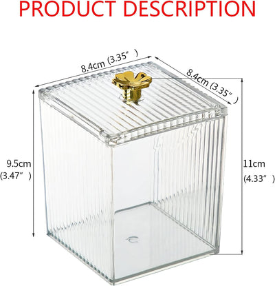 Organizador de Algodones con Tapa - Caja de Almacenamiento Acrílico para Escritorio - Image 9