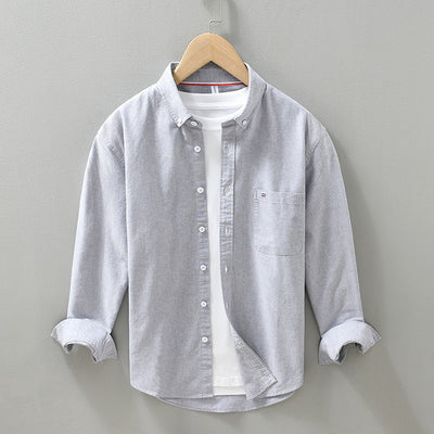 Camisa Oxford de Manga Larga para Hombre - Casual y Versátil - Image 7