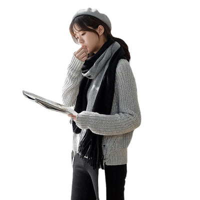 Bufanda Cachemir Unisex Coreana - Diseño Bicolor Elegante - Image 5