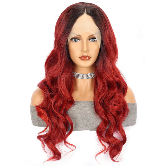Peluca Larga Ondas Grandes Rojo Intenso - Fibra Sintética Premium - Image 4