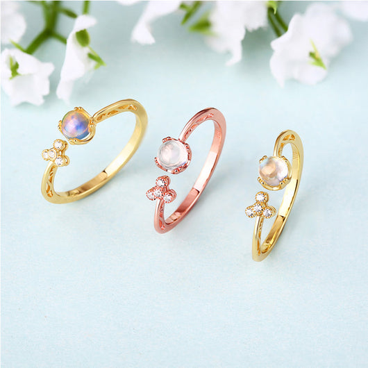 Anillo de Plata Esterlina con Piedra de Luna Natural y Diamantes Calados - Image 9