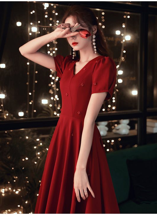 Vestido Rojo Elegante con Espalda Descubierta para Mujer - Image 11