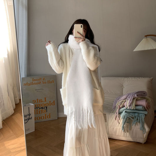 Bufanda Versátil de Color Sólido para Mujer - Abrigo Cálido y Elegante - Image 16