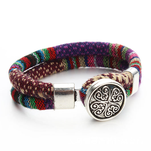 Pulsera de Cuero y Algodón Artesanal - Image 6