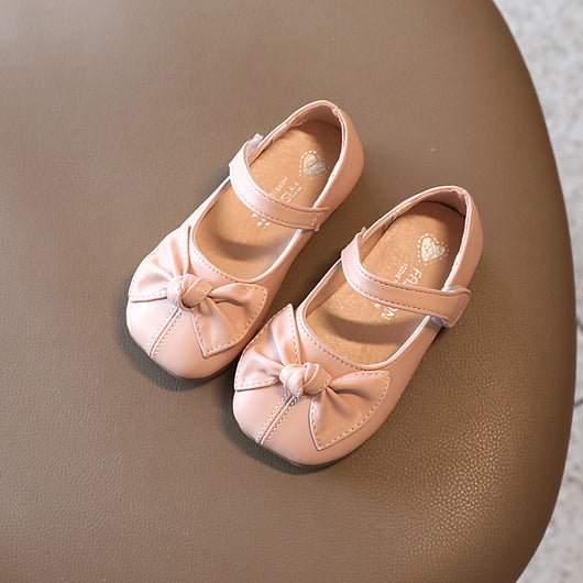 Zapatos de Cuero Infantiles Estilo Colegio Británico con Moño - Image 4