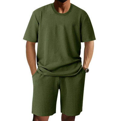 Conjunto Retro Casual para Hombre - Camiseta Cuello Redondo Manga Corta - Image 14