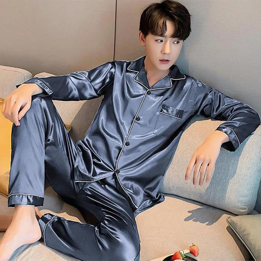 Pijama de Seda para Hombre Talla Grande - Conjunto Elegante y Cómodo - Image 9