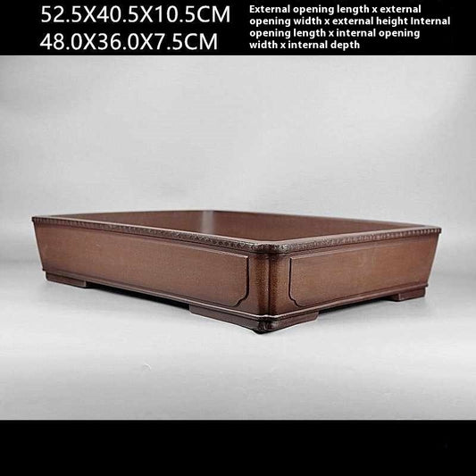 Maceta Rectangular de Barro Púrpura Artesanal Estilo Retro - Image 2