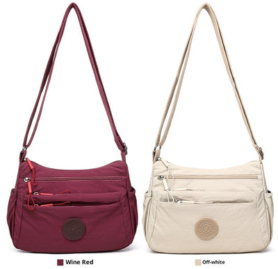 Bolsa Mensajera Casual Ligera Multicompartimento Diseño Simple - Image 14