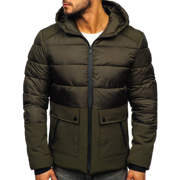 Abrigo Casual de Algodón con Capucha para Hombre - Diseño Minimalista Invierno