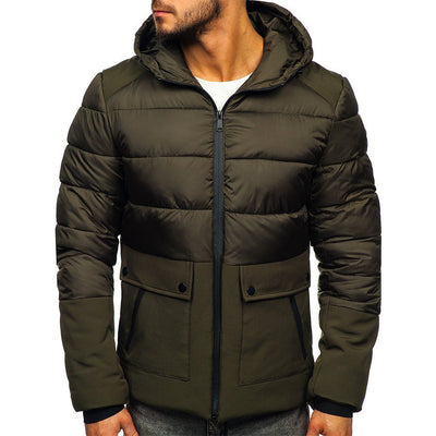 Abrigo Casual de Algodón con Capucha para Hombre - Diseño Minimalista Invierno