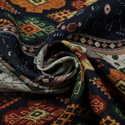 Rebozo Retro con Bloques de Color y Flores Pequeñas - Image 4