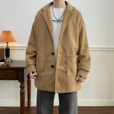Abrigo de Lana Holgado para Hombre - Otoño e Invierno con Forro de Algodón - Image 5