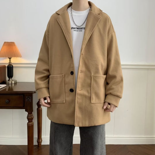 Abrigo de Lana Holgado para Hombre - Otoño e Invierno con Forro de Algodón - Image 5