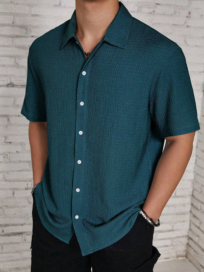 Camisa Casual Retro Resort con Cuello Solapa para Hombre - Image 31