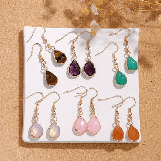 Aretes Colgantes de Piedra Gota de Agua - Diseño Versátil para Mujer - Image 23