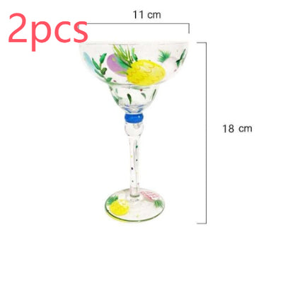 Copa Margarita de Cristal Pintada a Mano - Diseño Triangular Artístico - Image 28