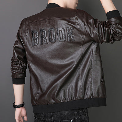 Chaqueta de Cuero Sintético Tide Casual Talla Grande para Hombre - Image 8